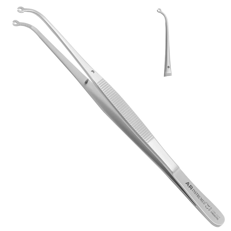 AR Instrumed Stainless Steel Suture Plier, Curved, 1/Pk. Features medical-grade polished finish