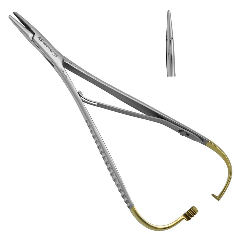 AR Instrumed 17cm Stainless Steel TC Mathieu Ligature Elastic Placing Plier, Serrated, 1/Pk
