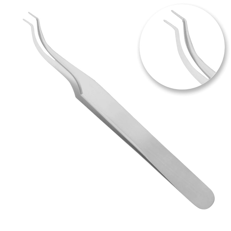 AR Instrumed Stainless Steel Orthodontic Buccal Tube Tweezer, Thin Curved Tip, 12cm, 1/Pk