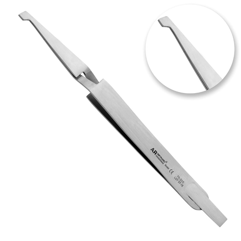 AR Instrumed Stainless Steel Orthodontic Bracket Positioning Tweezer, Thin Straight Tip, 12cm