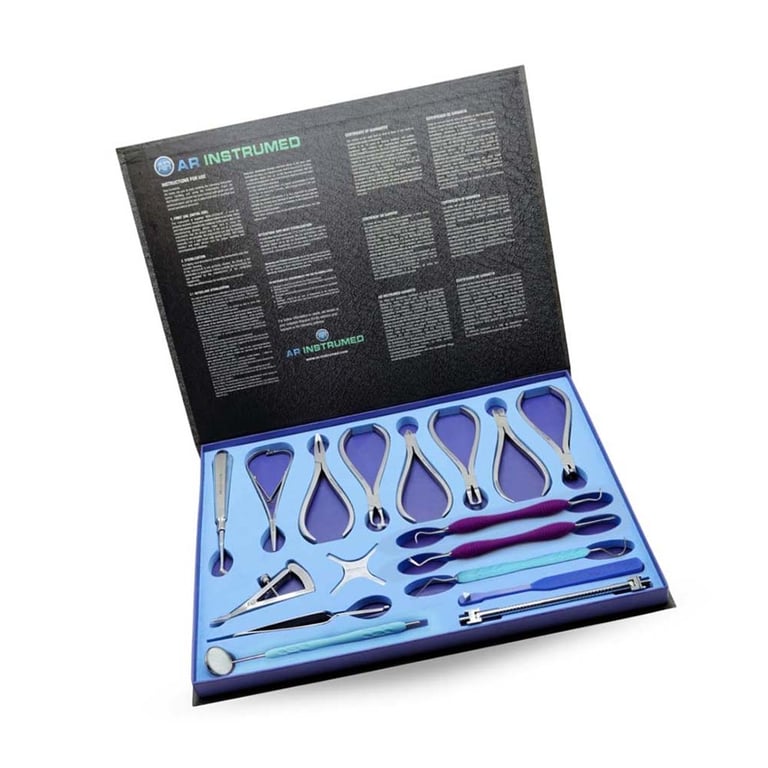 AR Instrumed Orthodontic Kit of 17. Features precise orthodontic work. Ergonomic design
