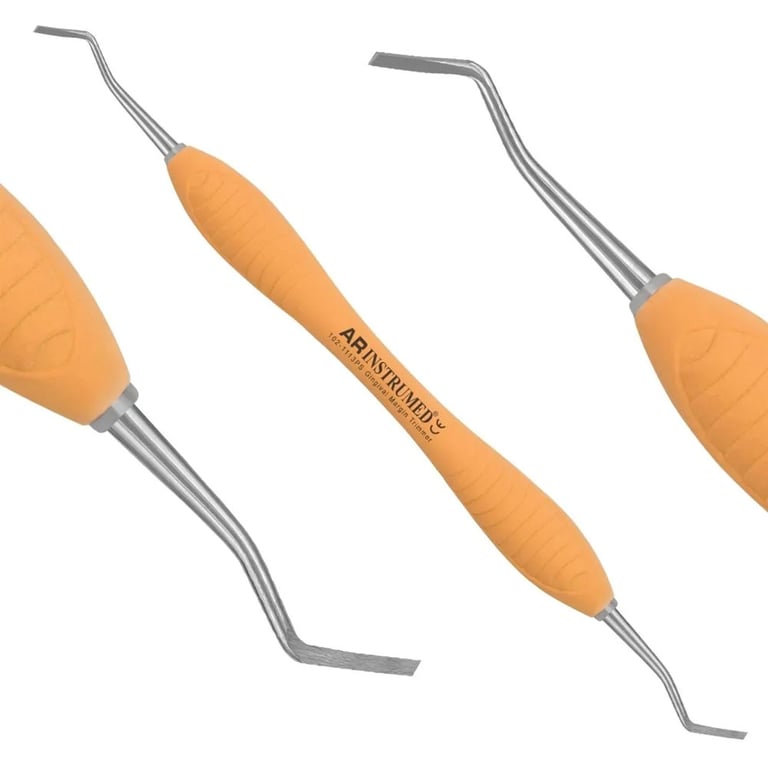 AR Instrumed Stainless Steel 1.2mm Mesial Gingival Margin Trimmer, AR Premium Orange Handle, 1/Pk