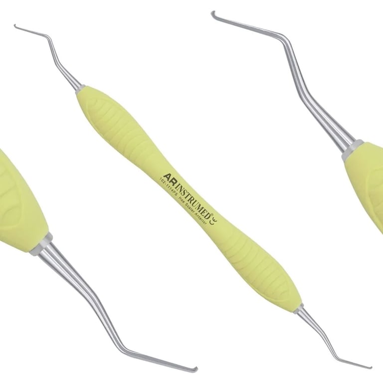 AR Instrumed Stainless Steel Hoe Scaler, Anterior, AR Premium Yellow Handle, 1/Pk. Features
