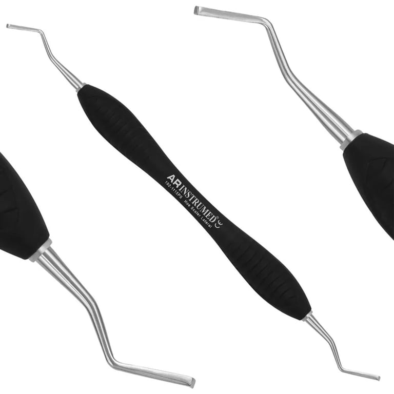 AR Instrumed Stainless Steel Hoe Scaler, Lateral, AR Premium Black Handle, 1/Pk. Features