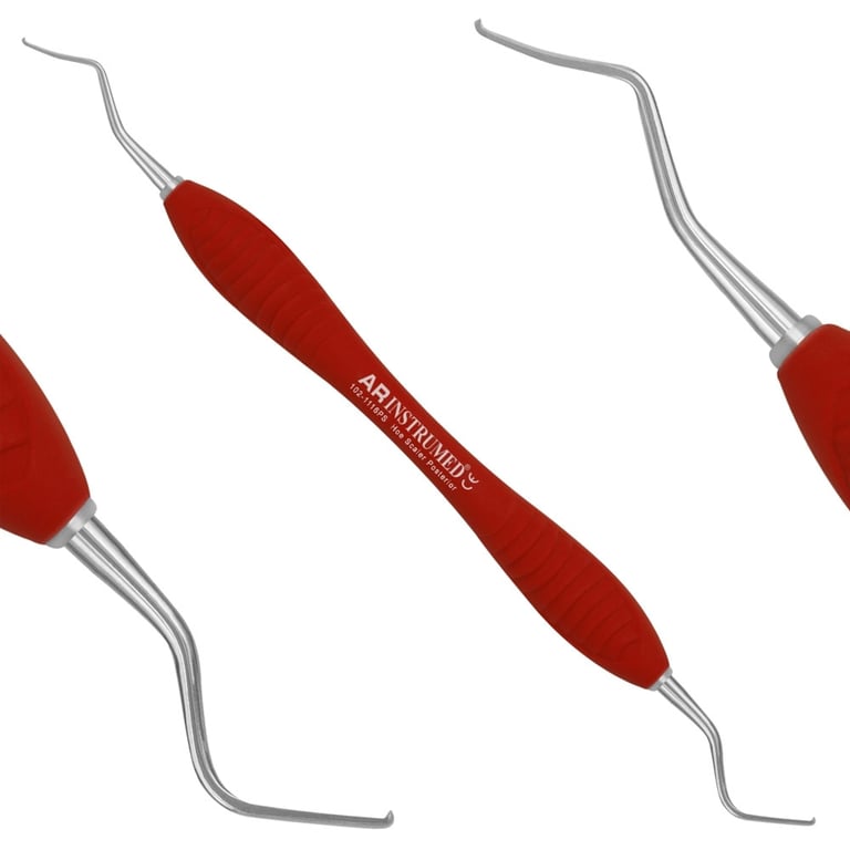 AR Instrumed Stainless Steel Hoe Scaler, Posterior, AR Premium Red Handle, 1/Pk. Features