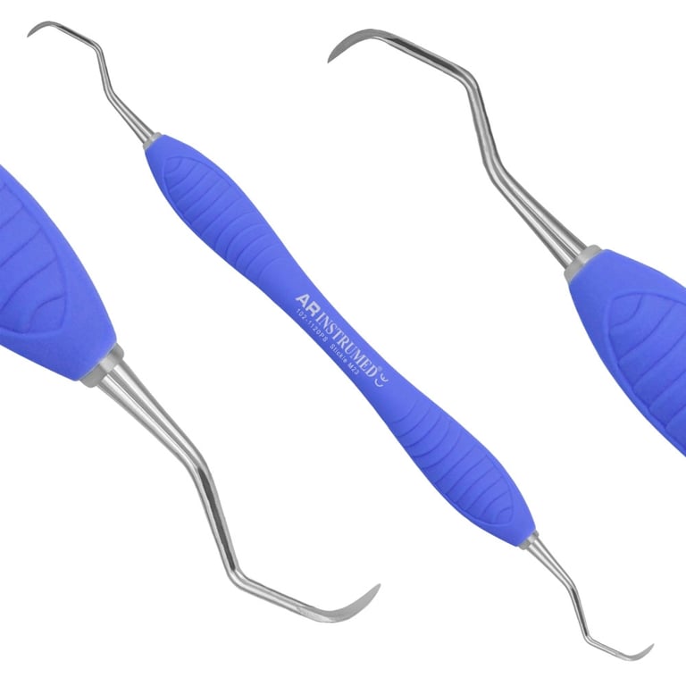AR Instrumed Stainless Steel M23 Sickle Scaler, AR Premium Blue Handle, 1/Pk. Features a polished