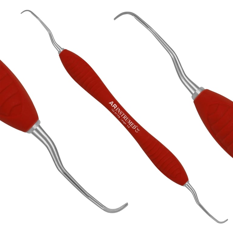 AR Instrumed Stainless Steel 1/2 Langer Curette, AR Premium Red Handle, 1/Pk. Features a polished