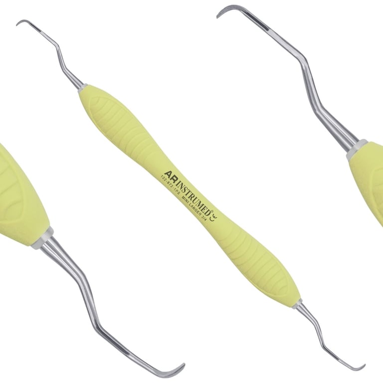 AR Instrumed Stainless Steel 3/4 Mini Langer Curette, AR Premium Yellow Handle, 1/Pk. Features