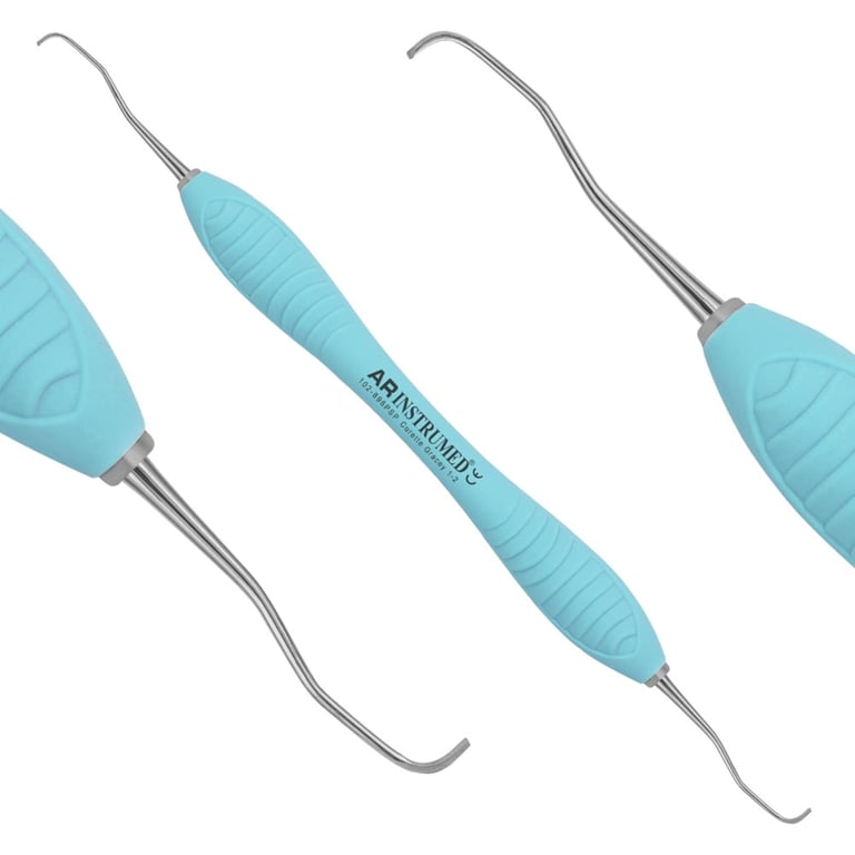 AR Instrumed Stainless Steel NiTi 1/2 Gracey Curette, AR Premium Pro Blue Handle, 1/Pk. Features