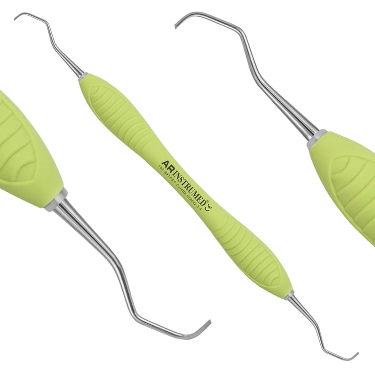 AR Instrumed Stainless Steel NiTi 3/4 Gracey Curette, AR Premium Pro Green Handle, 1/Pk. Features