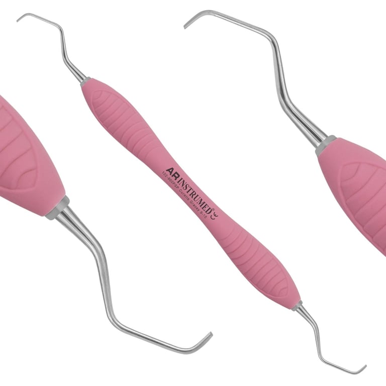 AR Instrumed Stainless Steel NiTi 9/10 Gracey Curette, AR Premium Pro Pink Handle, 1/Pk. Features