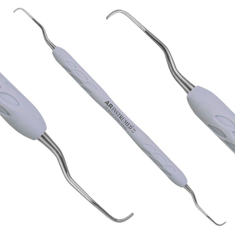 AR Instrumed Stainless Steel 11/12 Gracey Curette, AR Light Gray Handle, 1/Pk. Ultra-fine curved