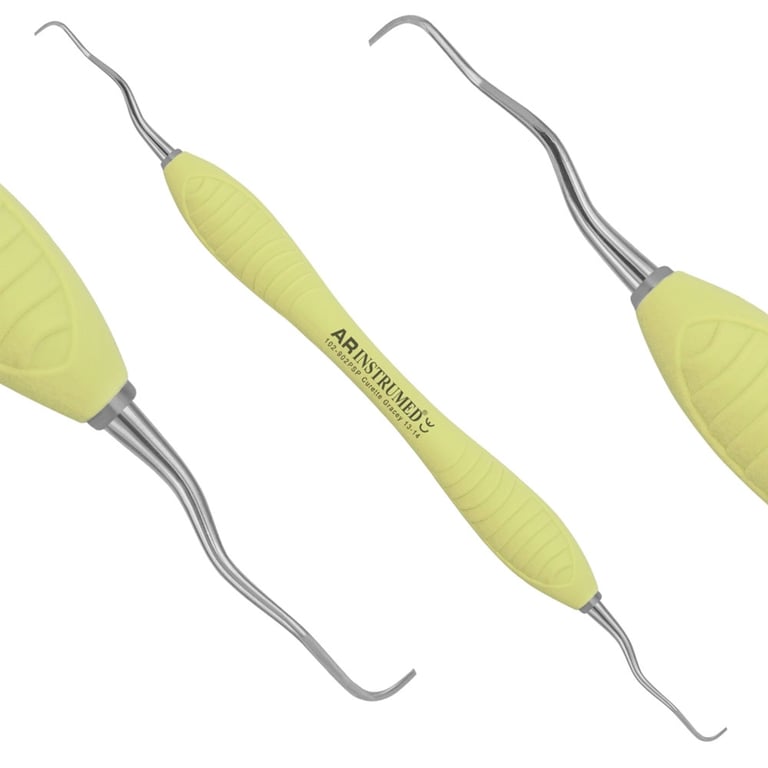 AR Instrumed Stainless Steel NiTi 13/14 Gracey Curette, AR Premium Pro Yellow Handle, 1/Pk