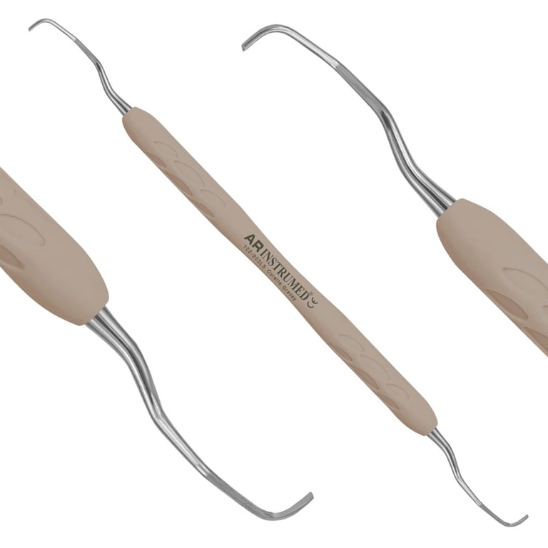 AR Instrumed Stainless Steel 15/16 Gracey Curette, AR Light Brown Handle, 1/Pk. Ultra-fine curved
