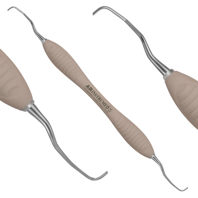 AR Instrumed Stainless Steel NiTi 15/16 Gracey Curette, AR Premium Pro Brown Handle, 1/Pk