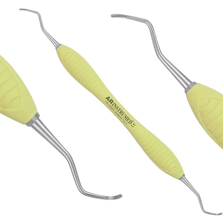 AR Instrumed Stainless Steel Goldman-Fox 3 Curette, AR Premium Yellow Handle, 1/Pk. Features