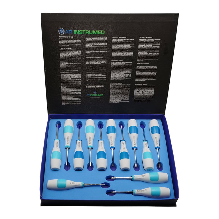 AR Instrumed Stainless Steel AR Soft Luxators Set, Silicone Handle, 13/Pk. Includes straight