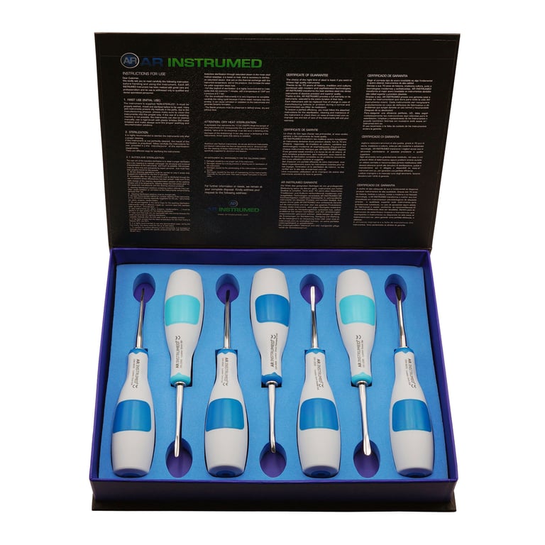 AR Instrumed Stainless Steel AR Soft Root Luxator Set, Assorted, 7/Pk. Includes curved