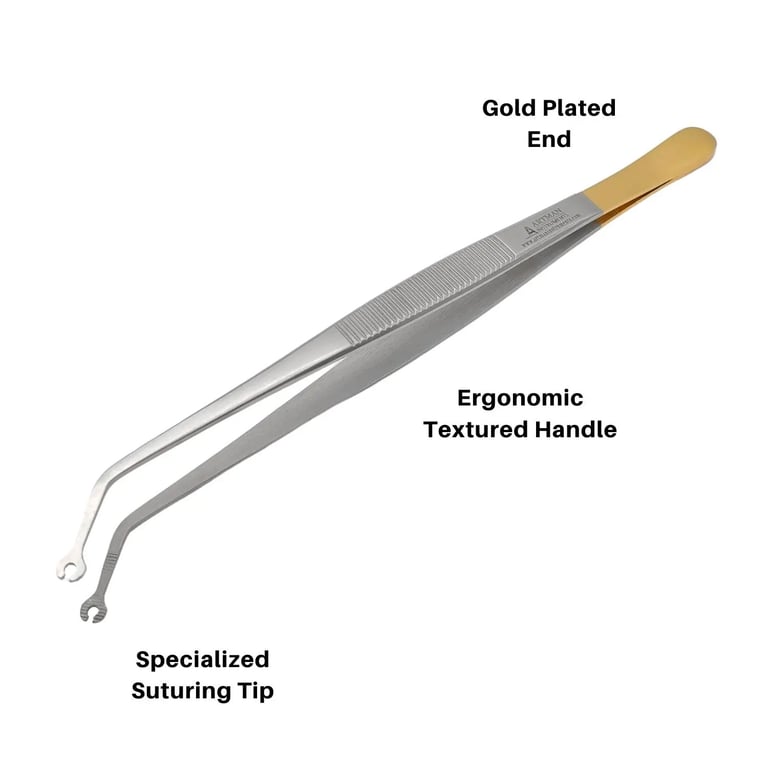 Artman Instruments Corn Suture Tweezers, Curved, 