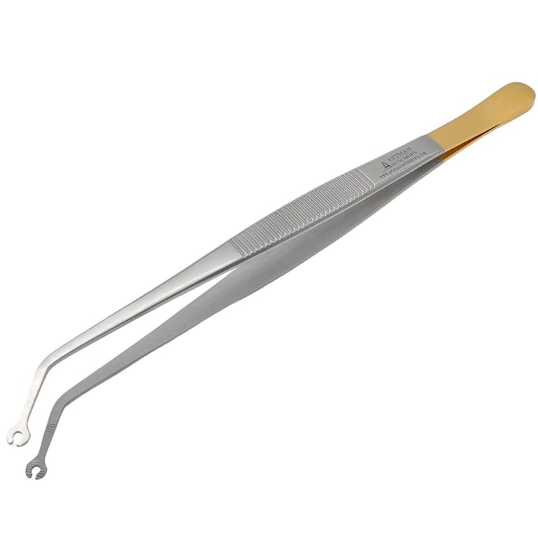 Artman Instruments Corn Suture Tweezers, Curved, 1/Pk. Revolutionizing soft tissue suturing. Its