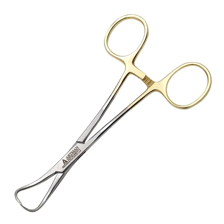 Artman Instruments Backhaus Towel Clamp Forceps, Gold Plated, 5", 3/Pk. Designed for tissue