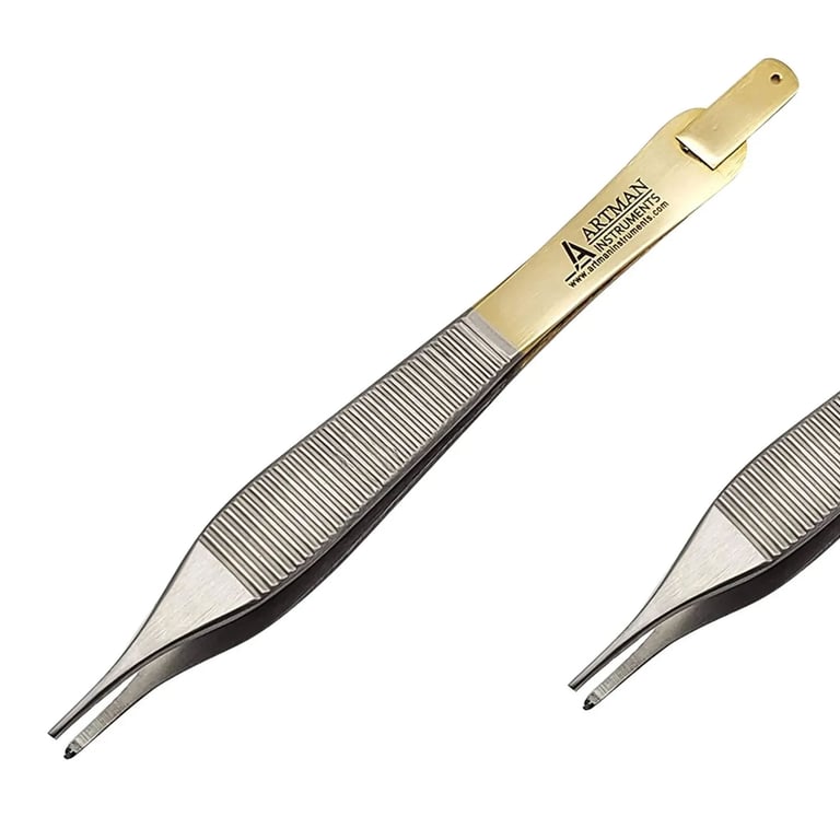 Artman Instruments Adson Kocher Forceps, 1/Pk. Features a small strip with a hole at the back end