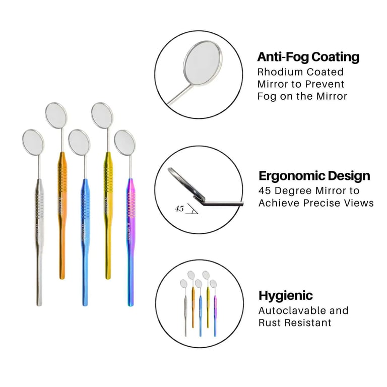 Artman Instruments Dental Mirrors, Assorted Color
