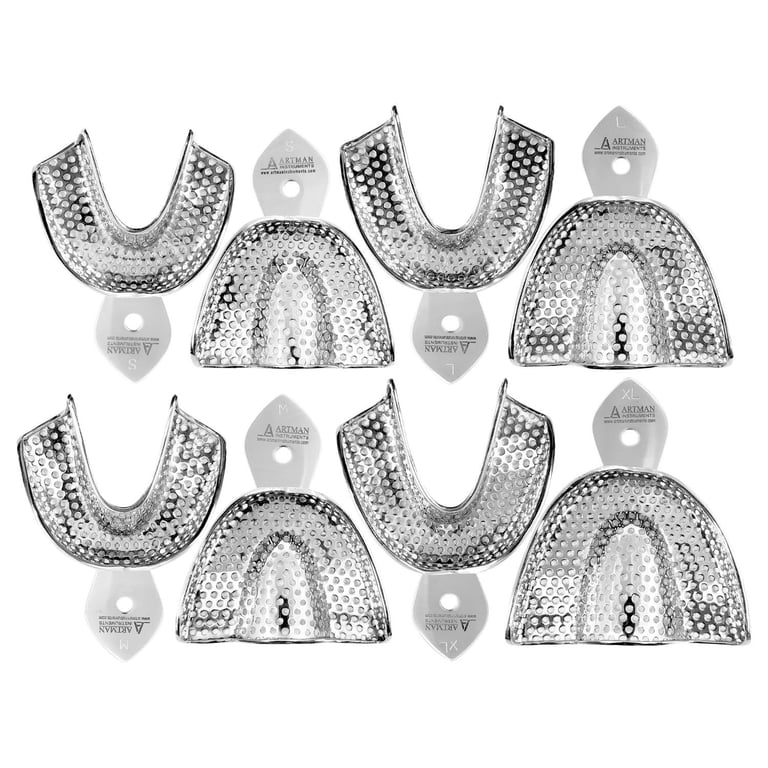 Artman Instruments Dental Impression Trays, Assorted Sizes, 8/Pk. Featuring a total of 8 pieces