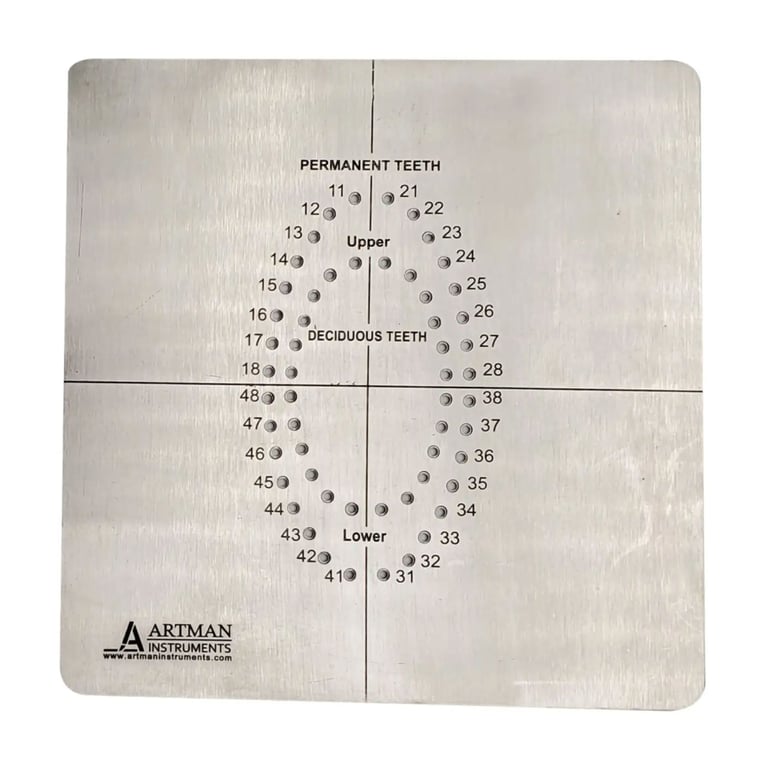 Artman Instruments Rubber Dam Template for Hole Punching, 1/Pk. This template ensures accurate