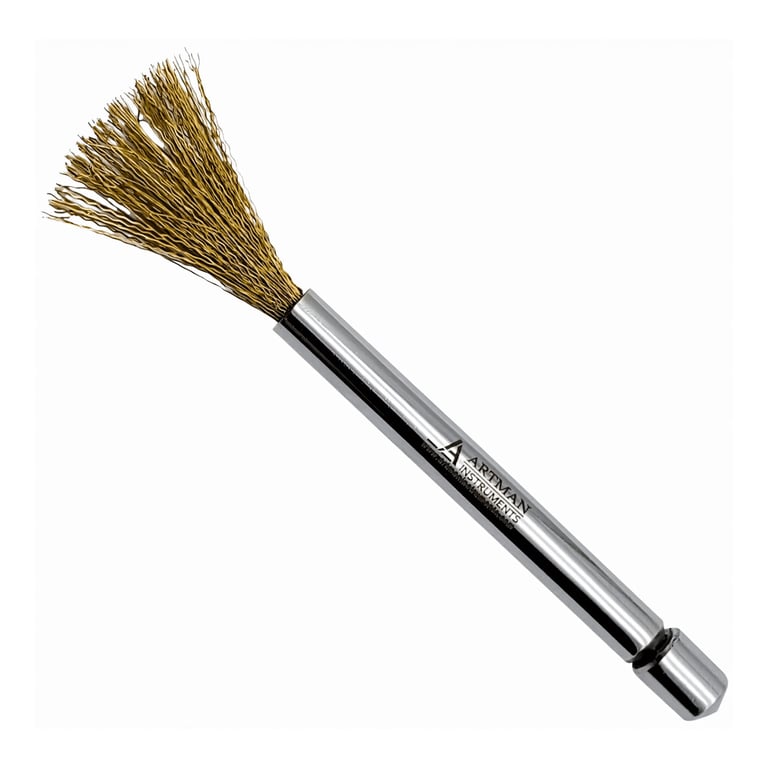 Artman Instruments Bur Cleaning Brush, Single Brush. Features tough copper bristles and adjustable