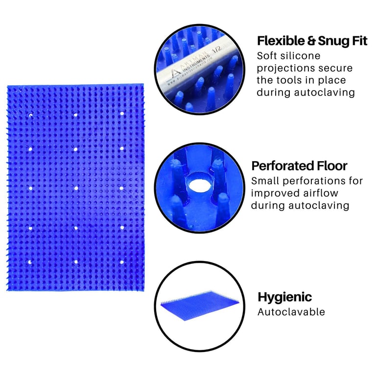 Artman Instruments 7 x 11" Silicone Pin Mat, Blue