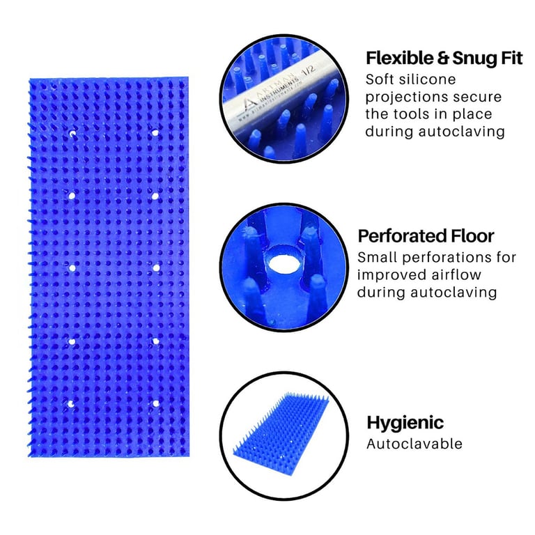 Artman Instruments 3.5" x 7" Silicone Pin Mat, Bl