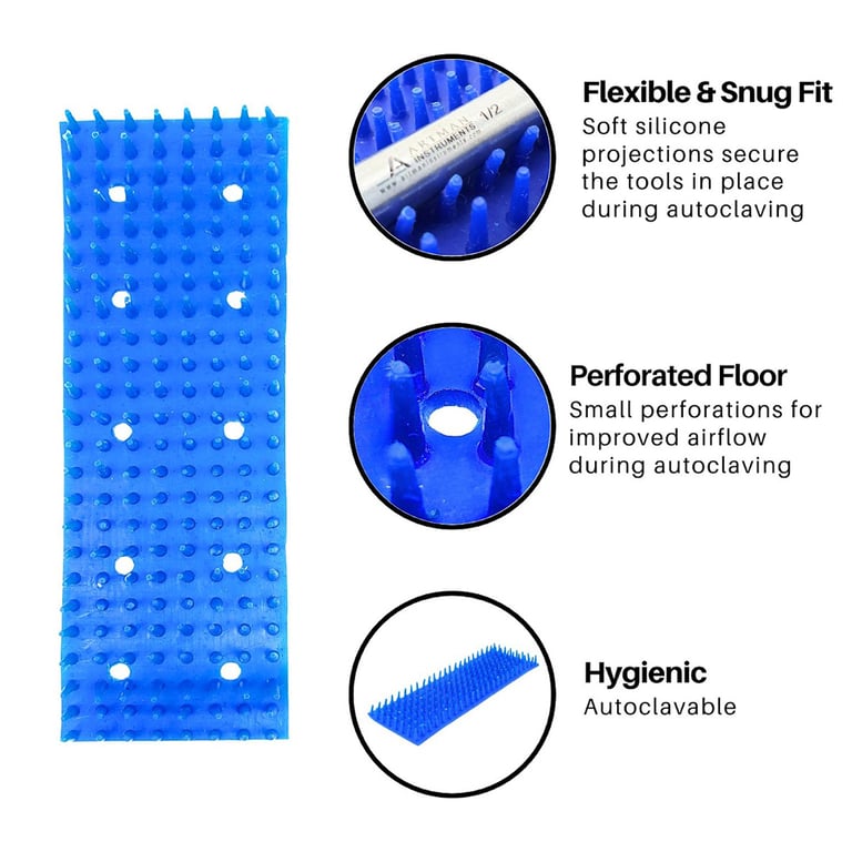 Artman Instruments 2.5" x 7" Silicone Pin Mat, Bl