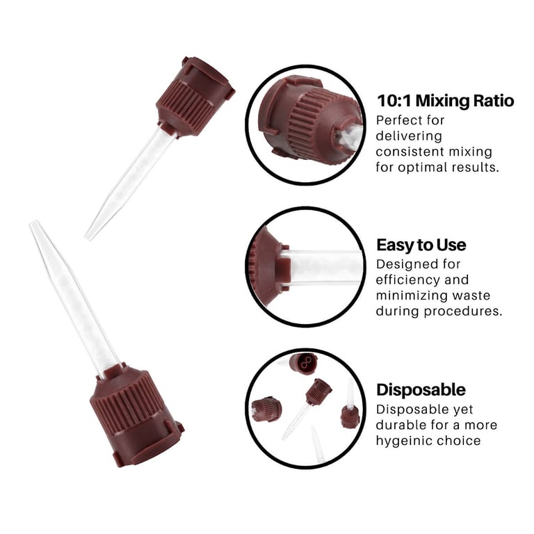 Artman Instruments Dental Mixing Tips, 4cm, Brown