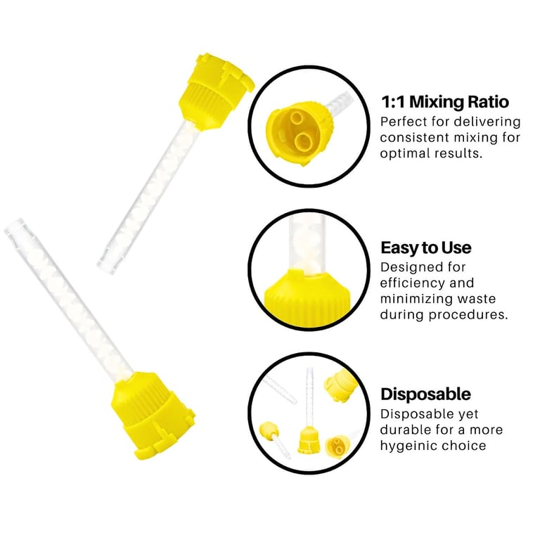 Artman Instruments Dental Mixing Tips, 7cm, Yello