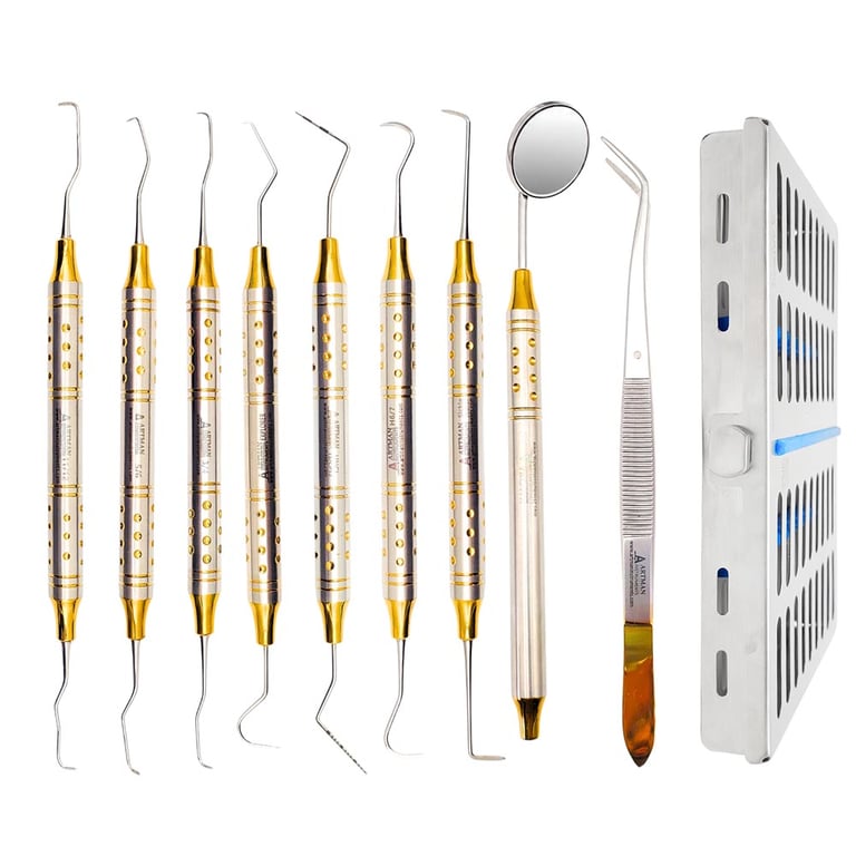 Artman Instruments Prophylaxis Professional Cleaning Set, 10/Pk. Includes mirror probe, tweezers