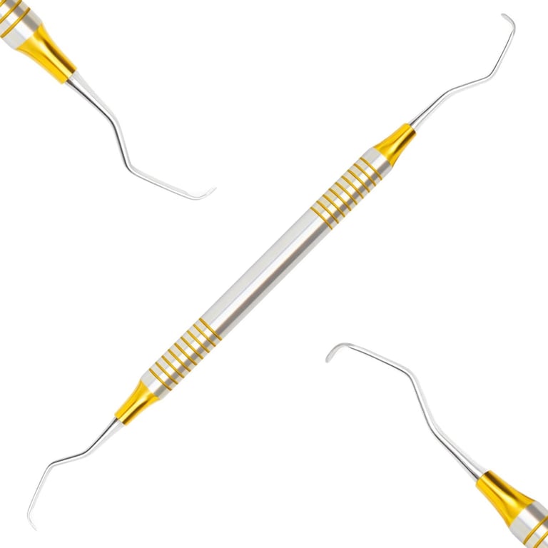 Artman Instruments #1/2 Stainless Steel Gracey Curette, Gold-Plated, Double-Ended, 1/Pk (242-693)