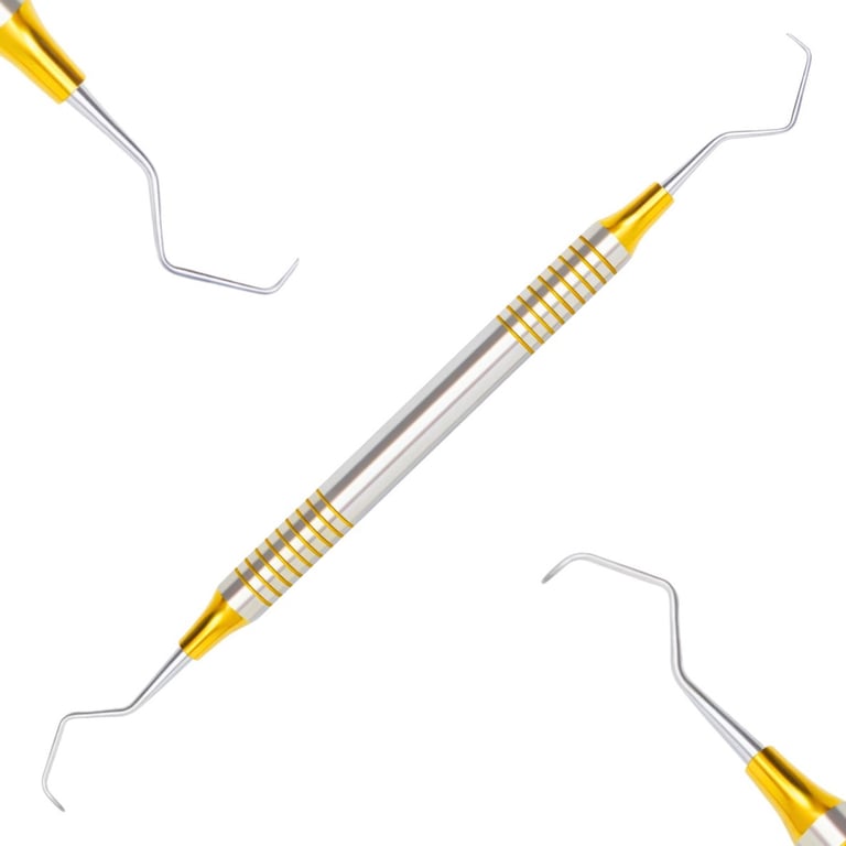 Artman Instruments #9/10 Stainless Steel Gracey Curette, Gold-Plated, Double-Ended, 1/Pk. Designed