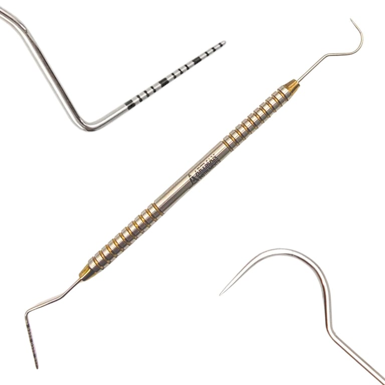 Artman Instruments #UNC15/23 Stainless Steel Williams Periodontal Probe, Double Ended Hollow
