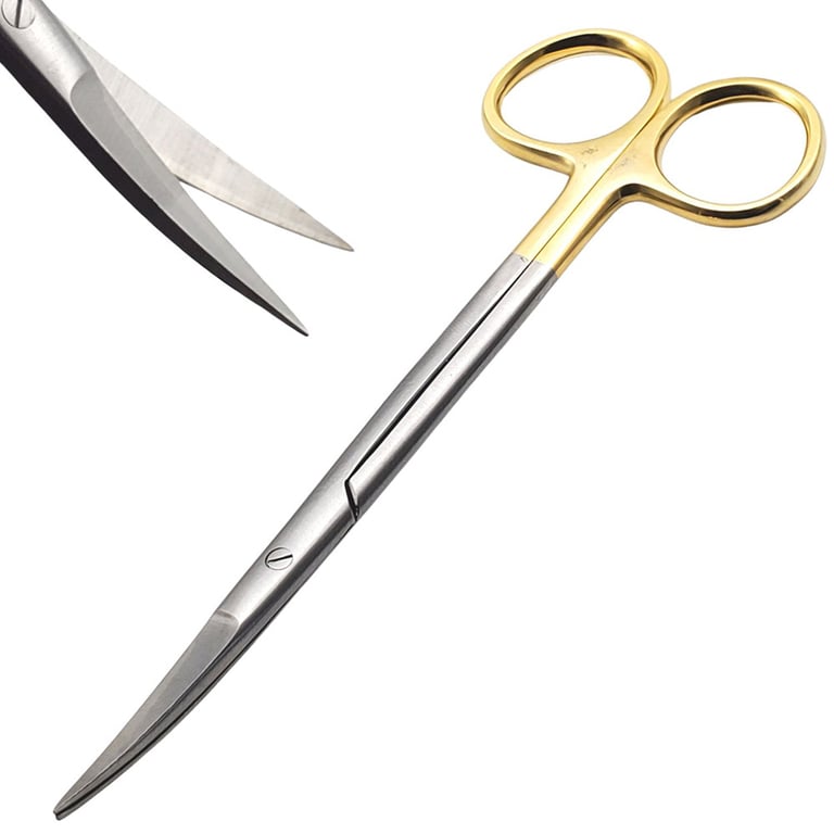 Artman Instruments 5.5" Stainless Steel Scissors, Curved, 1/Pk. Features tungsten carbide inserts