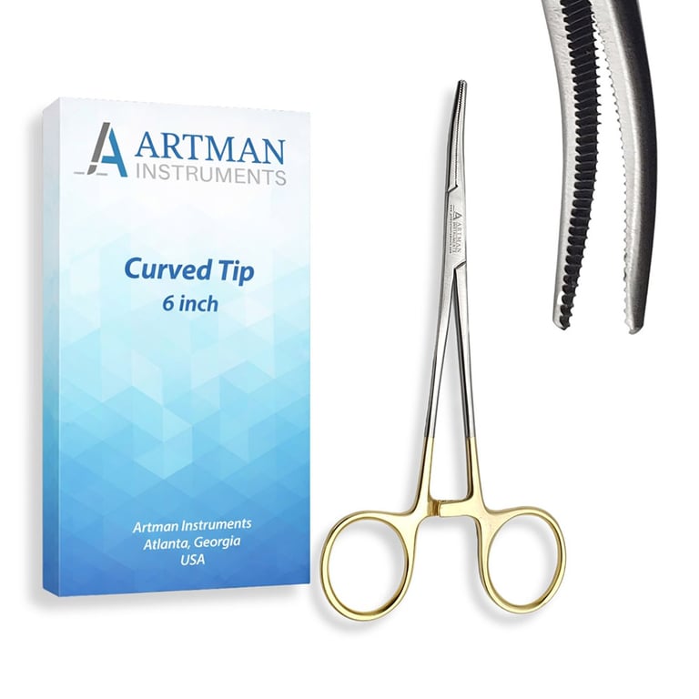Artman Instruments 6" Stainless Steel Mosquito Hemostat Artery Forceps, Curved, 1/Pk. Designed