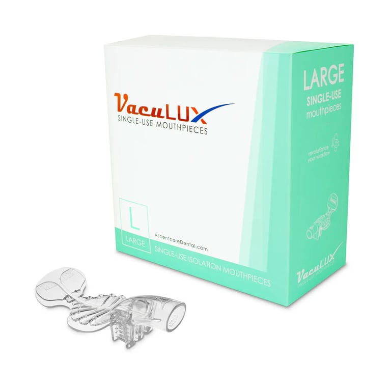VacuLUX, Single-Use Isolation Mouthpieces Dryshield & Isolite, Large, 20/Pk. Designed