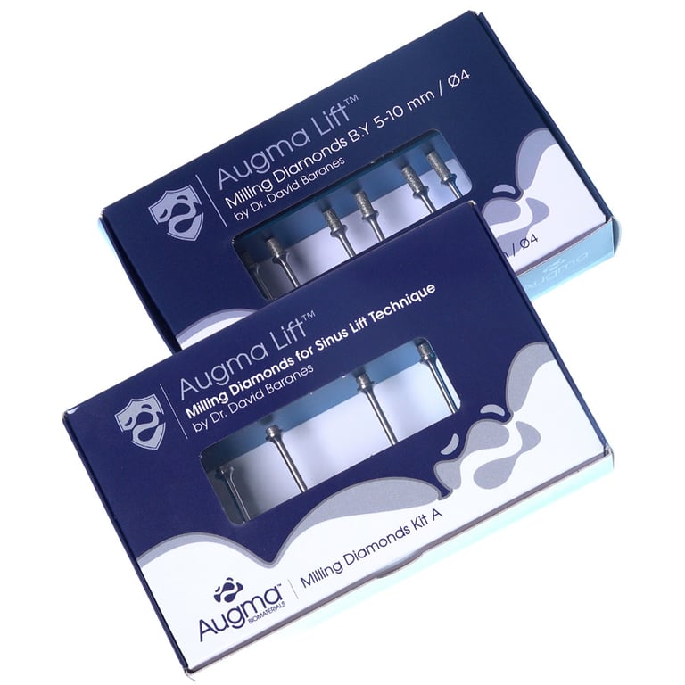 Augma Lift Milling Diamonds Kit for Sinus Lift Technique. Includes: 1 set of 4 diamond milling
