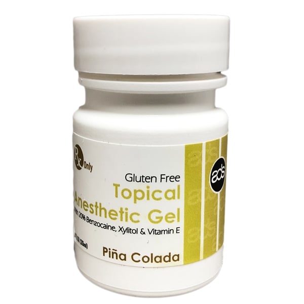 ADS Topical Anesthetic Gel - PINA COLADA, 1 oz jar. Benzocaine 20%, fast-acting with no systemic
