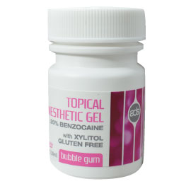 ADS Topical Anesthetic Gel - BUBBLE GUM, 1 oz jar. Benzocaine 20%, fast-acting with no systemic