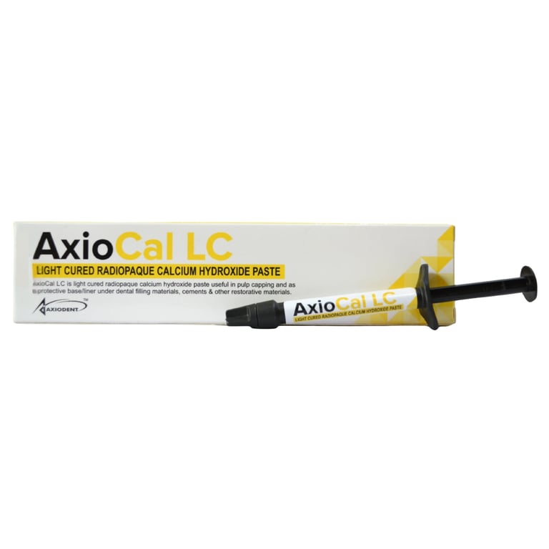 AxioCAL Light-Cured Calcium Hydroxide Paste, Regular Pack, 1/Set. Includes: 1 x 2g Syringe and 5 x