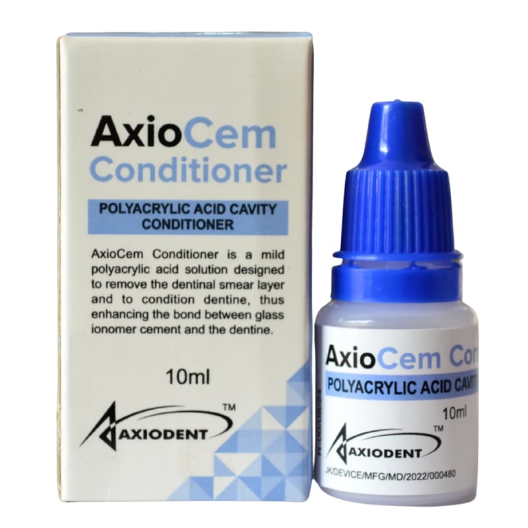 AxioCem Conditioner Acid Cavity Conditioner, 10ml Bottle, 1/Pk. Features a mild, low-pH