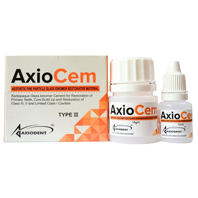 AxioCem Type II Self-Cured Glass Ionomer Restorative Kit, Shade A1, 1/Set. Includes: 1 x 15g