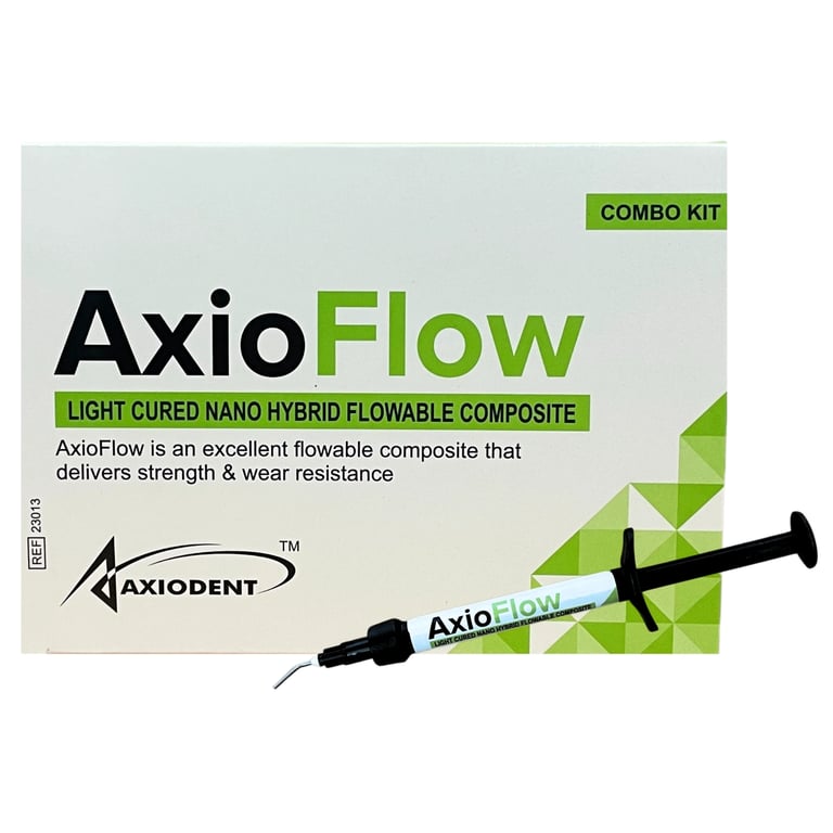 AxioFlow Light Cured Nano Hybrid Flowable Composite Intro Pack, Assorted Shades, 1/Set. Includes