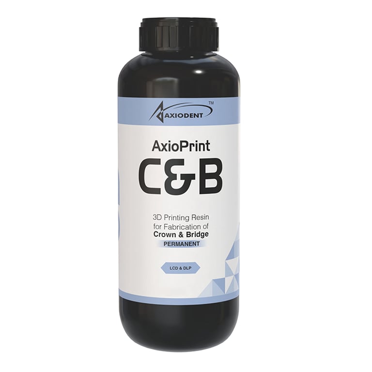 AxioPrint C&B Permanent 3D Printing Resin, Shade A1, 1000g Bottle, 1/Pk. Glass-filled hybrid